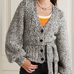 Ganni mouline mélange Gray cardigan